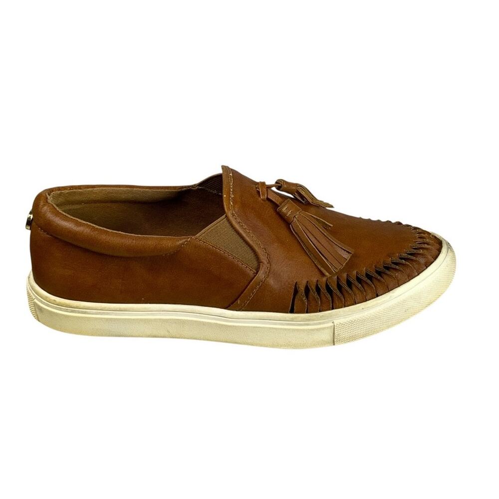 Steve Madden Ellery Brown Slip On Sneakers Tassel Detail Size 6.5B